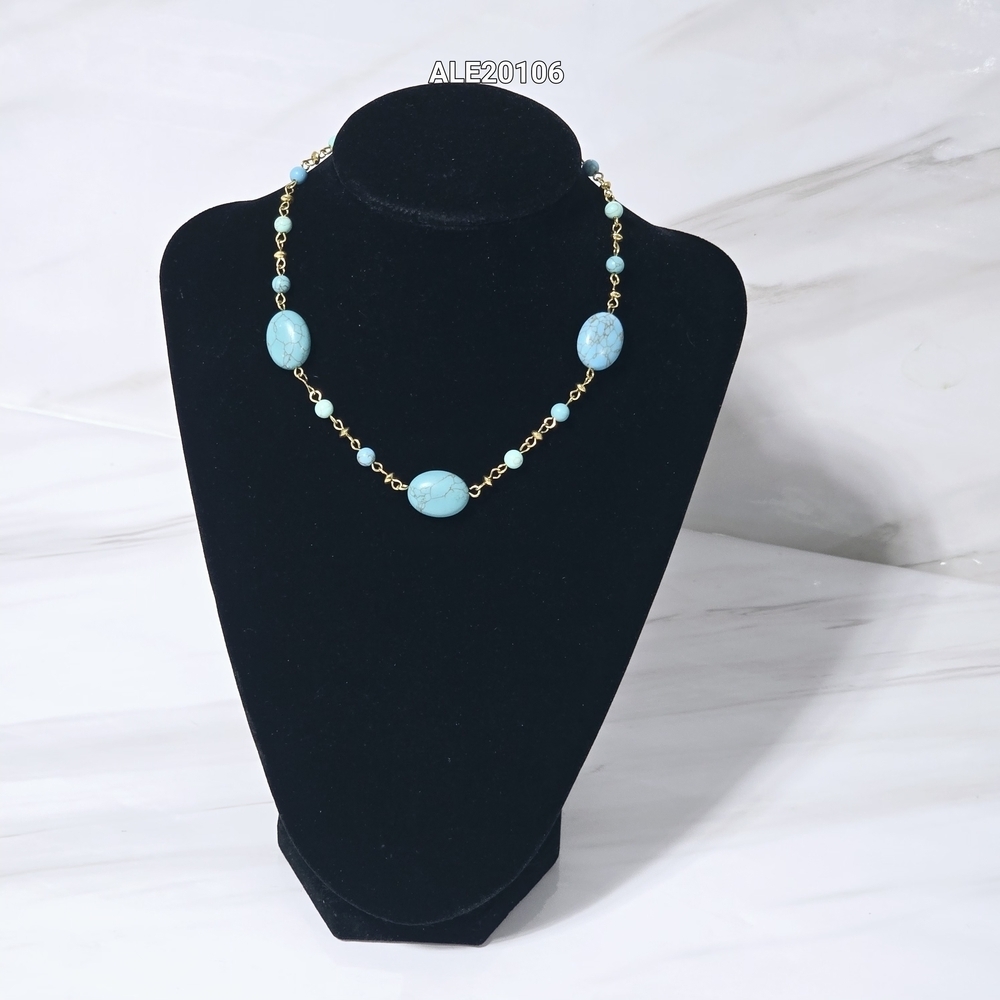Ralph Laurent Chic Blue Beaded Necklace